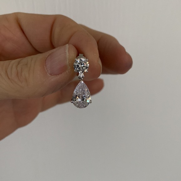 NWT Crislu sterling silver and crystal drop earrings - Picture 2 of 5